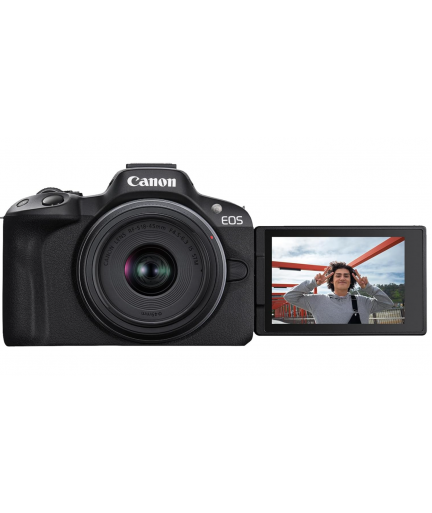Canon EOS R50 Mirrorless Camera RF-S18-45mm F4.5-6.3 is STM Lens Kit, 24.2 Megapixel CMOS (APS-C) Sensor, 4K Video, Hybrid Camera, Photo and Video, Vlogging, Content Creator, RF Mount, Black